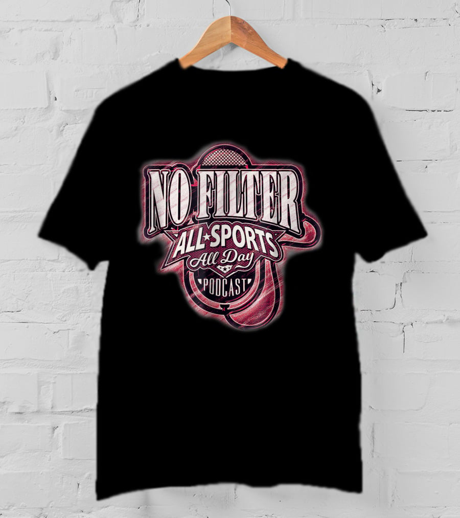 No Filter All Sports All Day Podcast Microphone Emblem T-Shirt