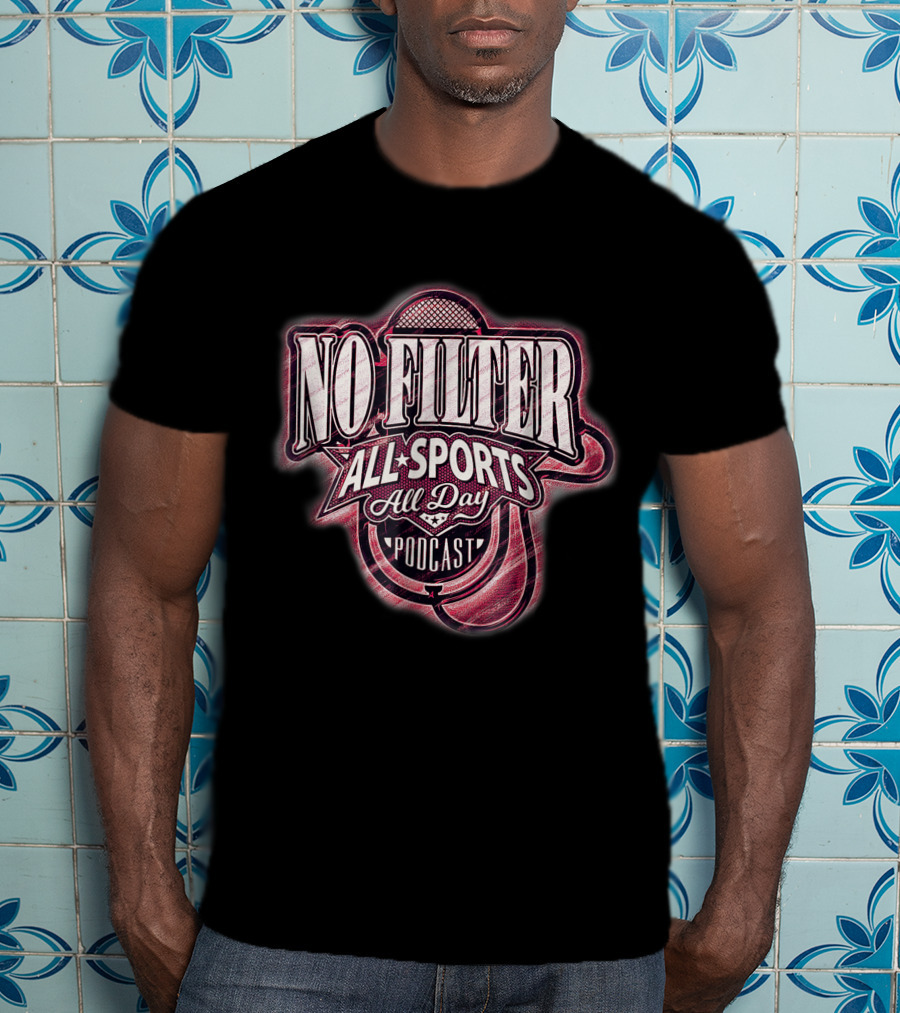 No Filter All Sports All Day Podcast Microphone Emblem T-Shirt