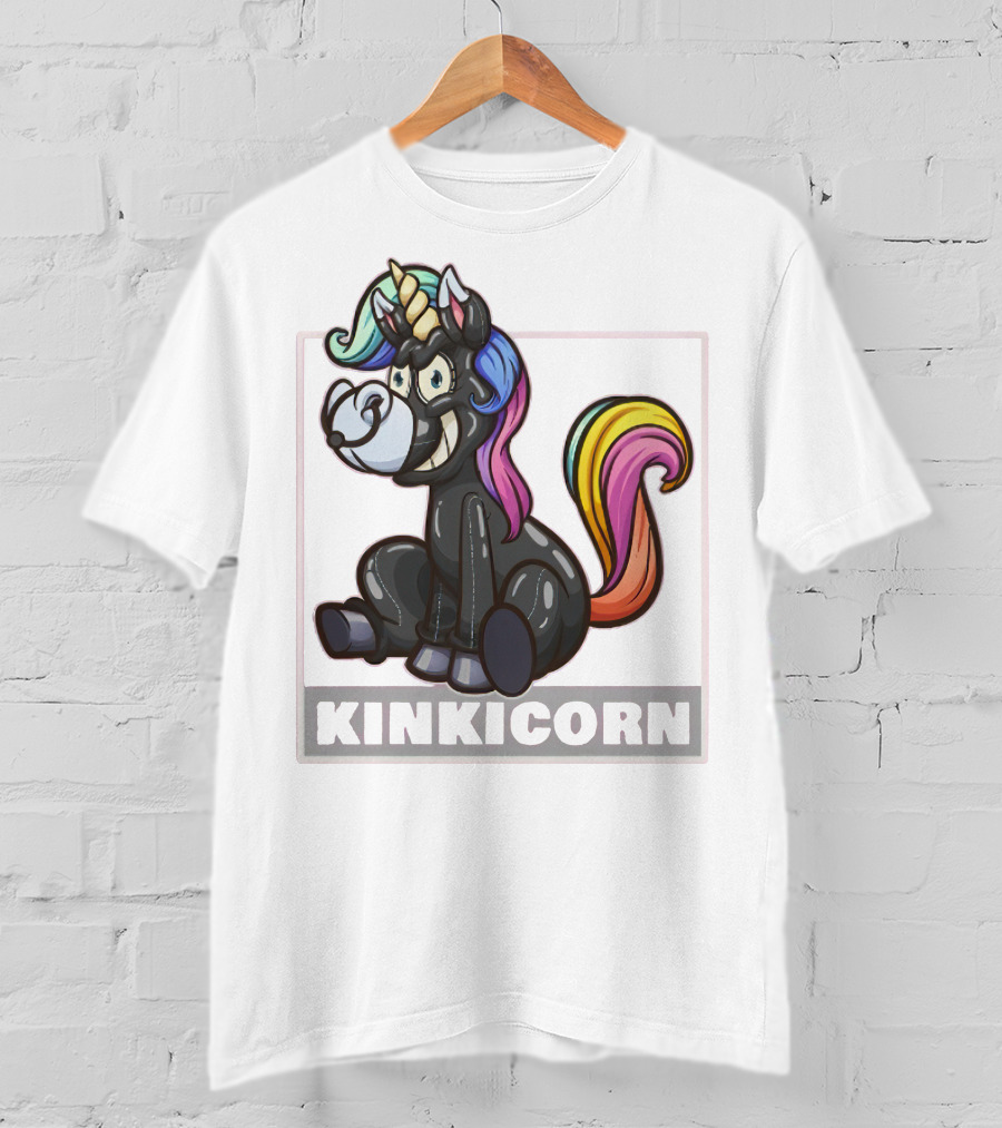 Kinkicorn Watts The Safeword Rainbow Unicorn Character T-Shirt