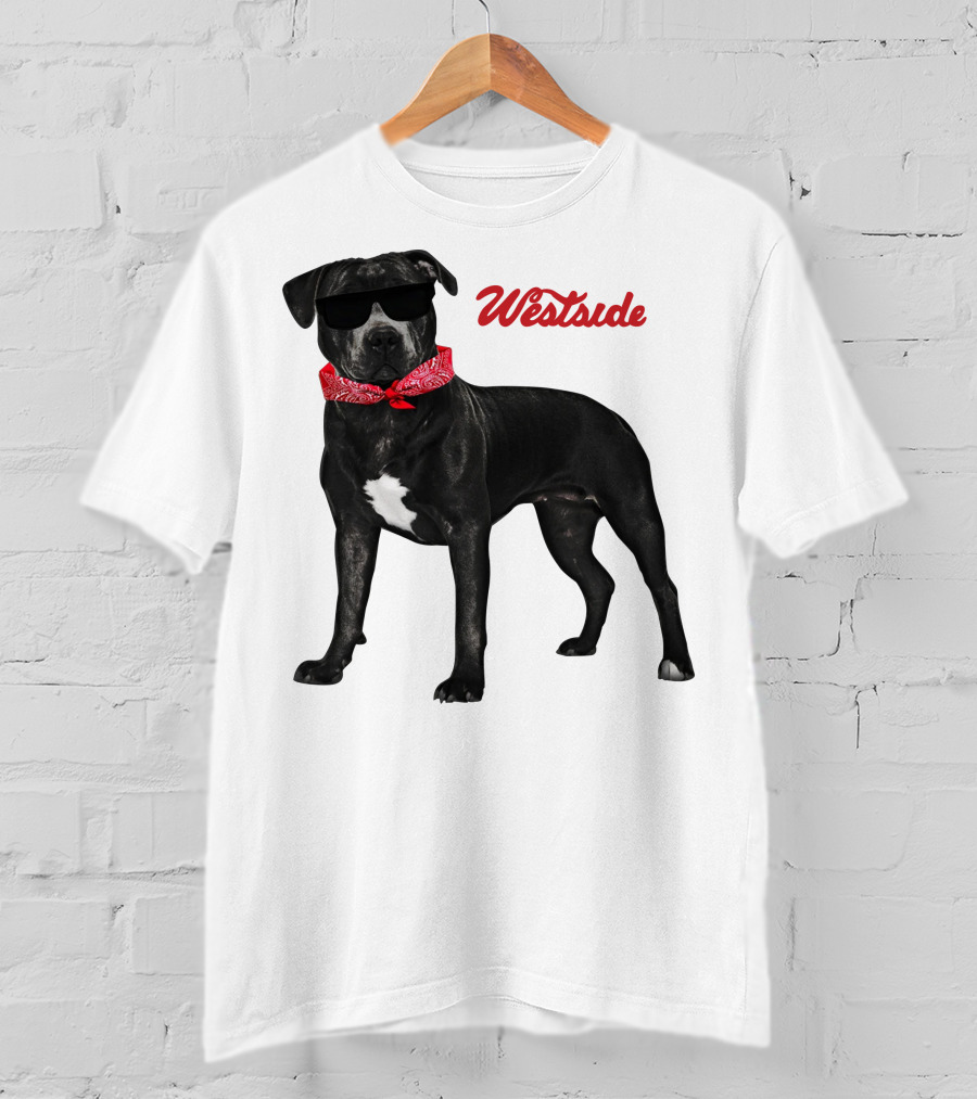 Westside Cool Dog With Sunglasses And Bandana T-Shirt