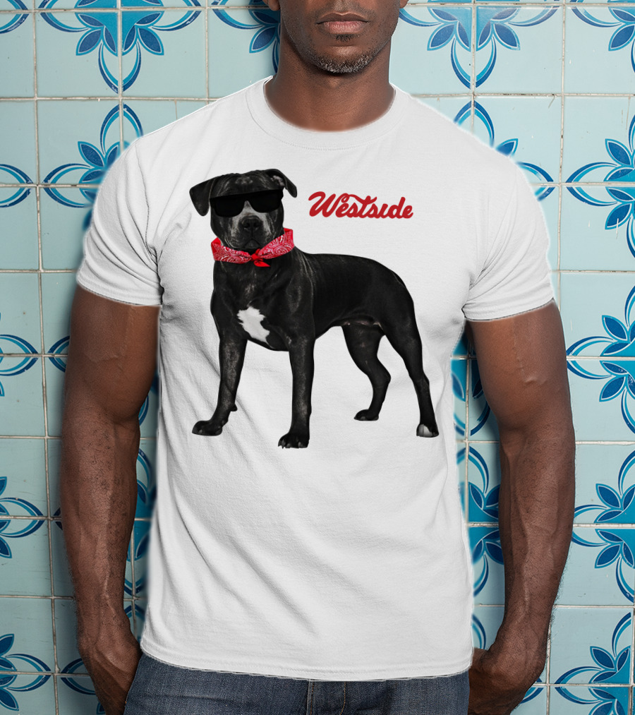Westside Cool Dog With Sunglasses And Bandana T-Shirt