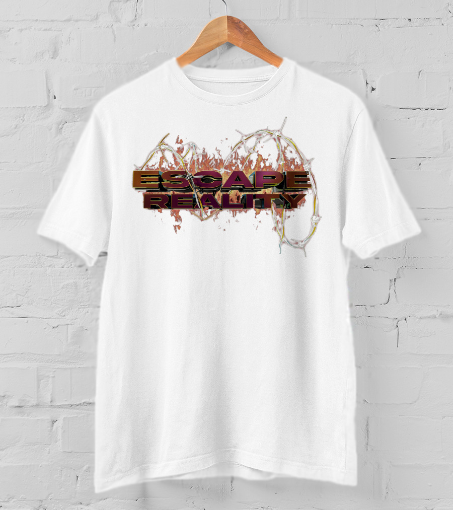 Escape Reality Barbed Wire Flames T-Shirt