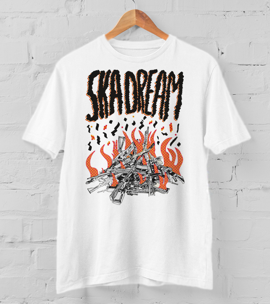 SKA DREAM Flames And Instruments Pile T-Shirt