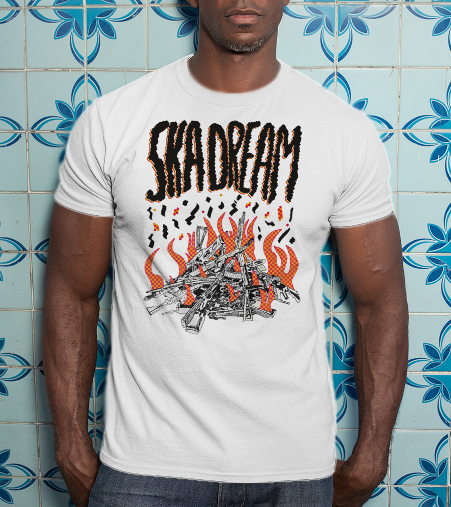SKA DREAM Flames And Instruments Pile T-Shirt