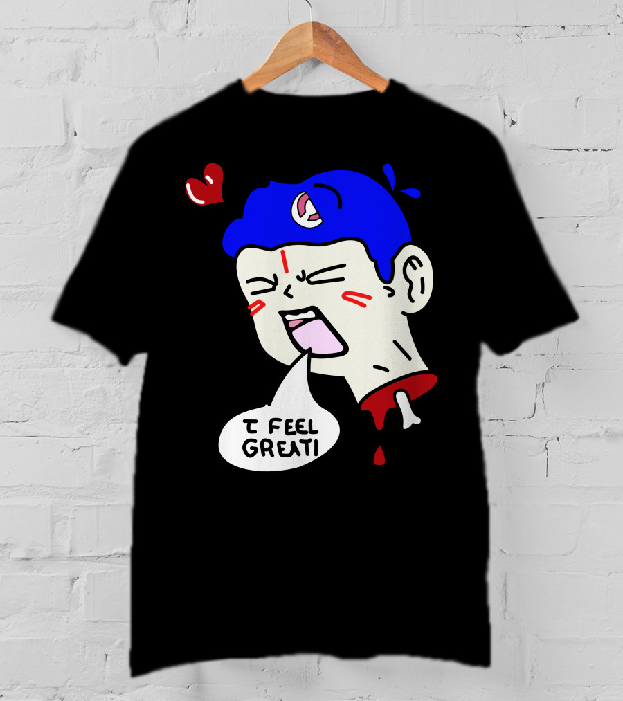 6 Dogs Merch I Feel Great Heart Cartoon Bone Droplets T-Shirt