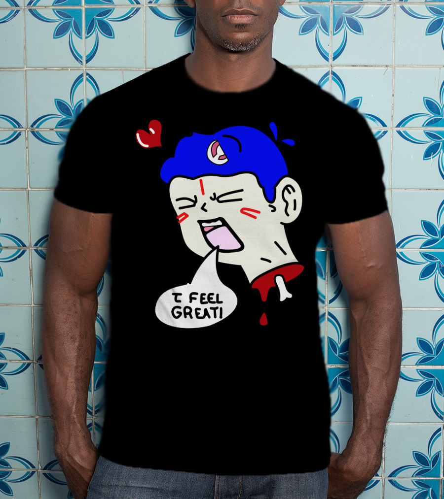 6 Dogs Merch I Feel Great Heart Cartoon Bone Droplets T-Shirt