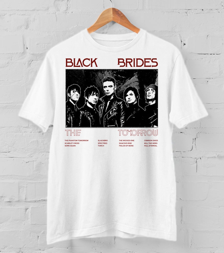 Black Veil Brides The Phantom Tomorrow Slackerbo Spectres Torch The Wicked One Shadows Rise Fields Of Bone Crimson Skies Kill The Hero Fall Eternal T-Shirt