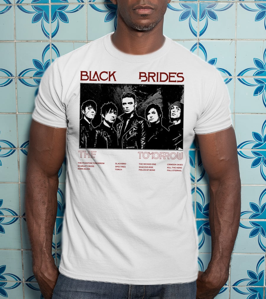 Black Veil Brides The Phantom Tomorrow Slackerbo Spectres Torch The Wicked One Shadows Rise Fields Of Bone Crimson Skies Kill The Hero Fall Eternal T-Shirt