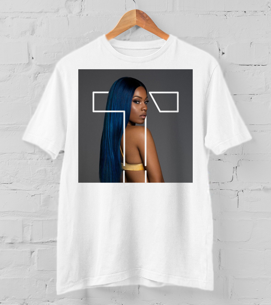 Terilisha T Silhouette Overlay With Blue Hair T-Shirt