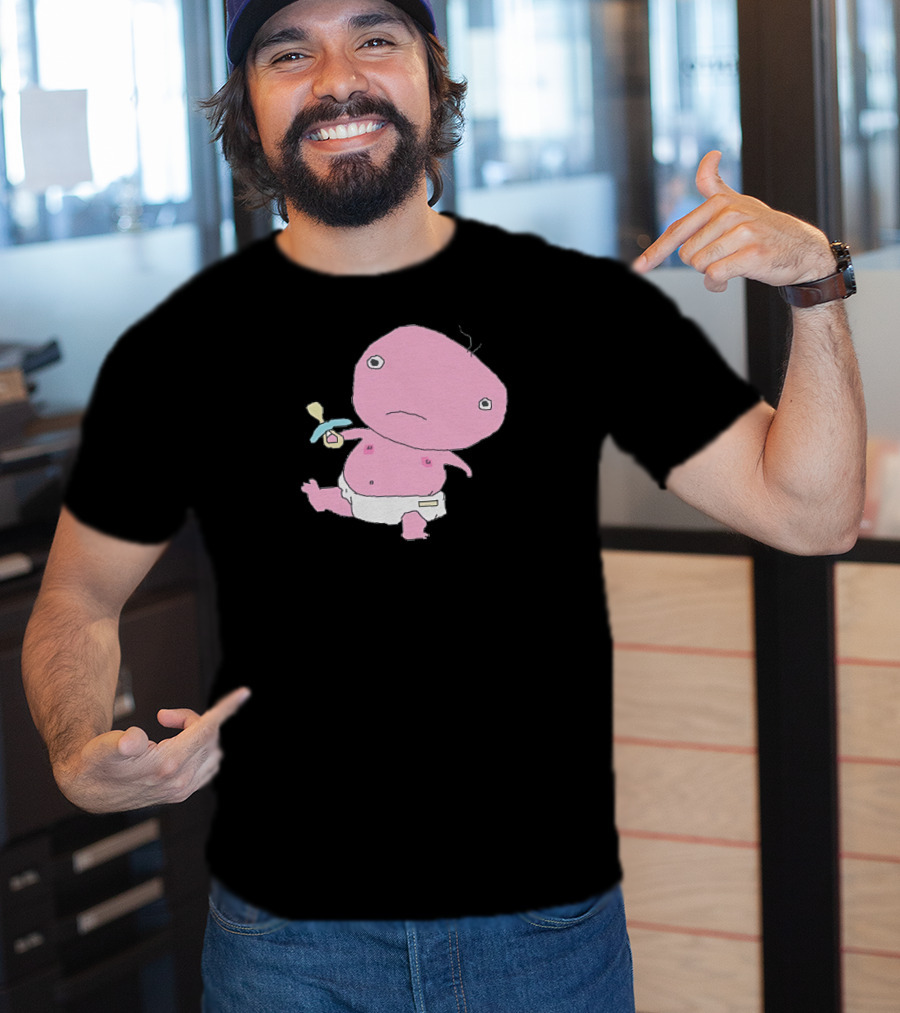 Jack Stauber Baby Character Pacifier Diaper Pink T-Shirt