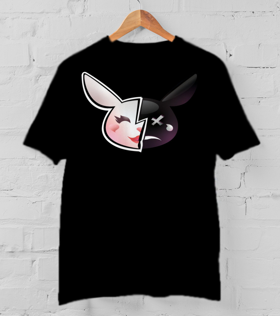 Trisha Paytas Merchandise Happy Sad Bunny Icon Split Face T-Shirt