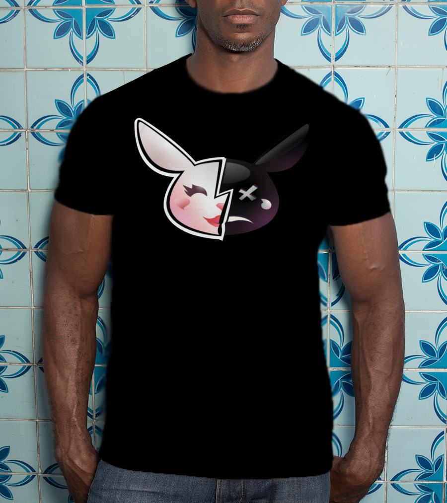 Trisha Paytas Merchandise Happy Sad Bunny Icon Split Face T-Shirt