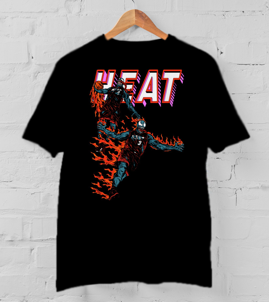 Heat Antimerch Basketball Flame Dunk Players T-Shirt