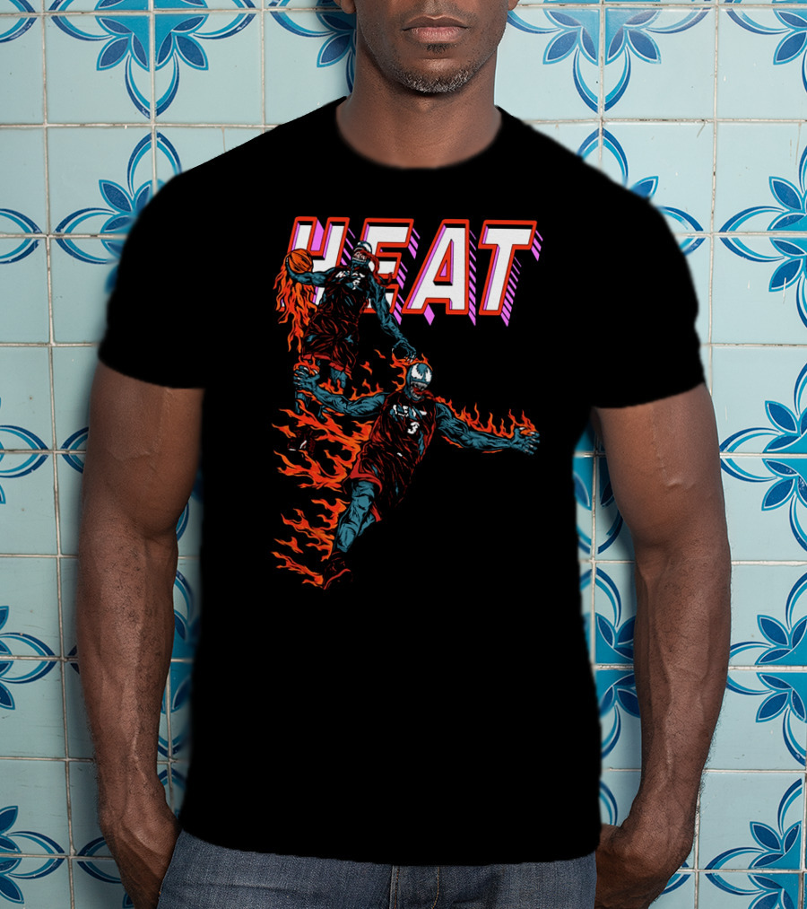 Heat Antimerch Basketball Flame Dunk Players T-Shirt
