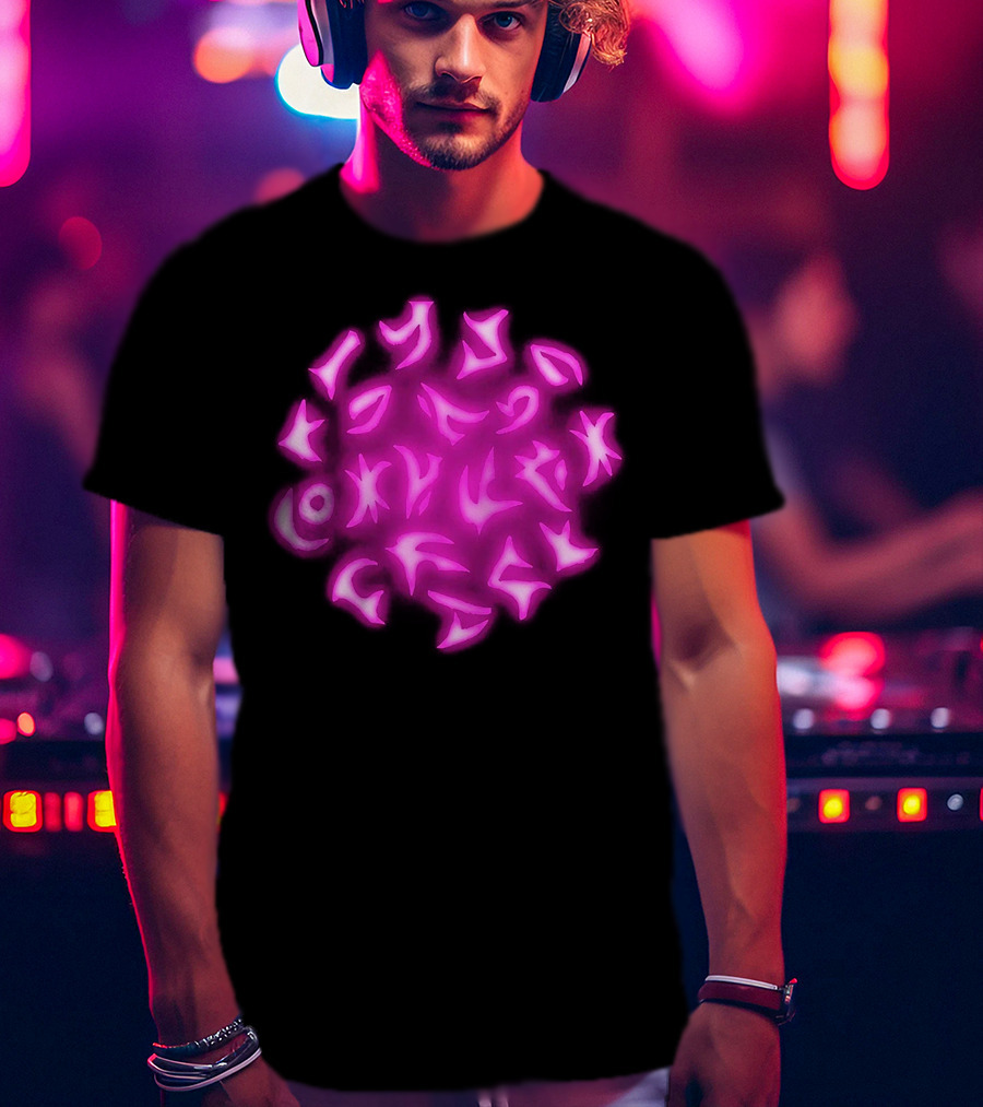 Coldplay Alien Symbols Pink Glowing T-Shirt