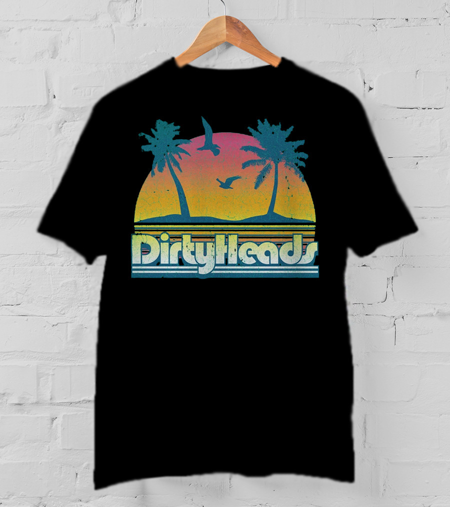 Dirty Heads Sunset Palm Trees And Birds T-Shirt