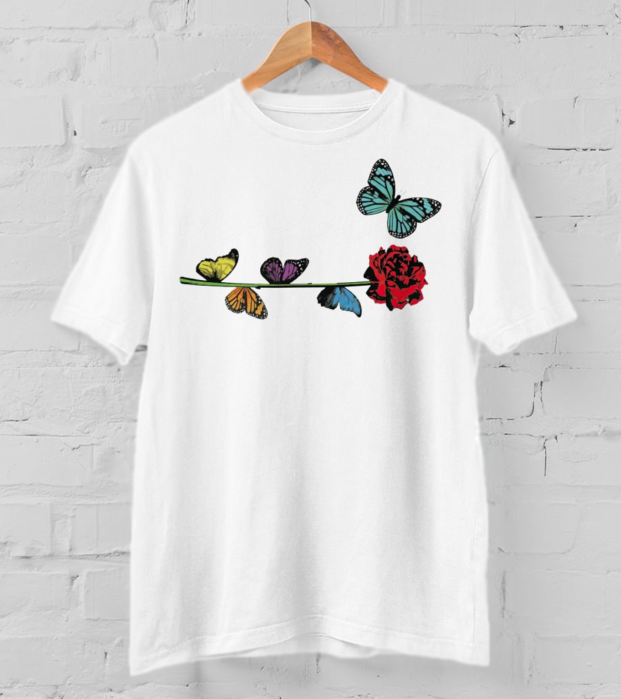 Malu Trevejo Butterflies And Rose T-Shirt