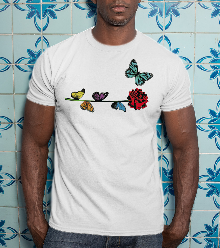 Malu Trevejo Butterflies And Rose T-Shirt