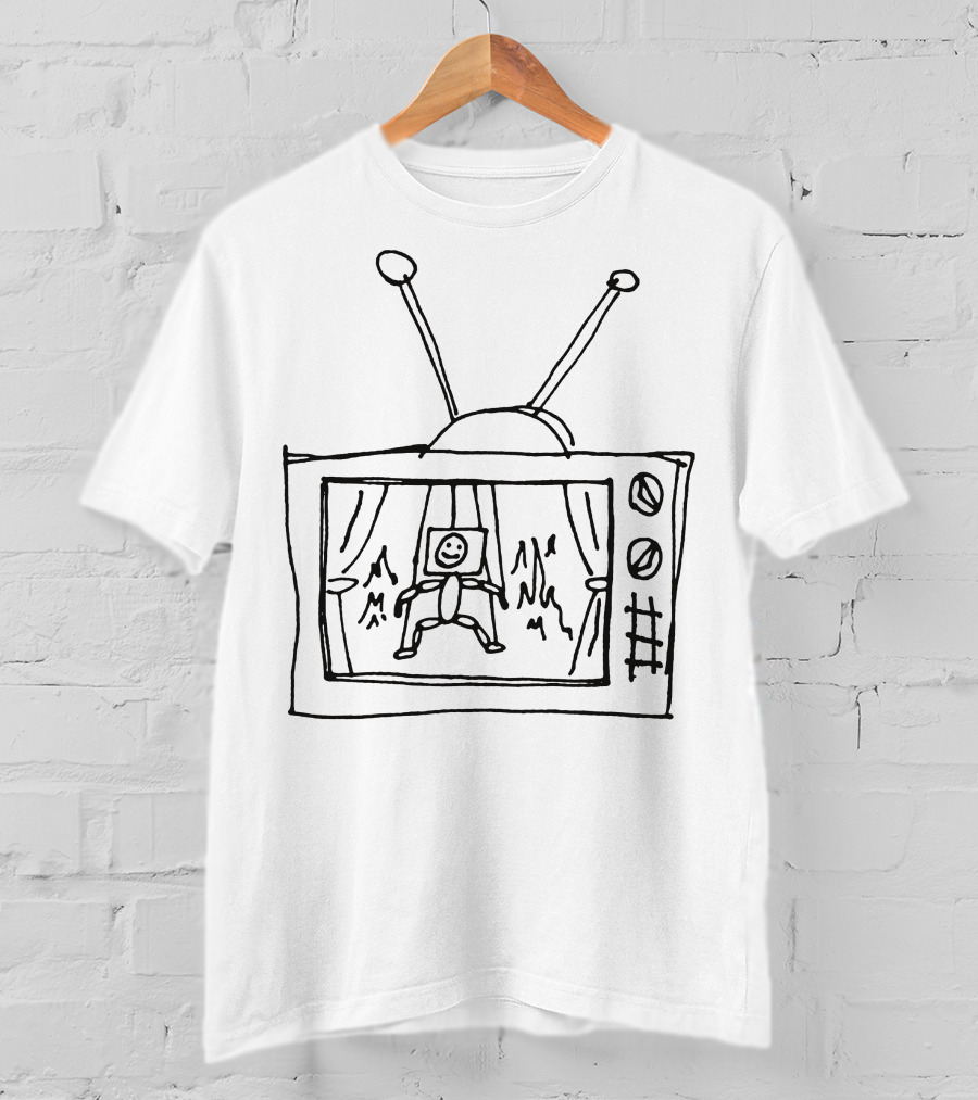 Night Lovell Television Antenna Drawing With Smiley Face And Curtains T-Shirt