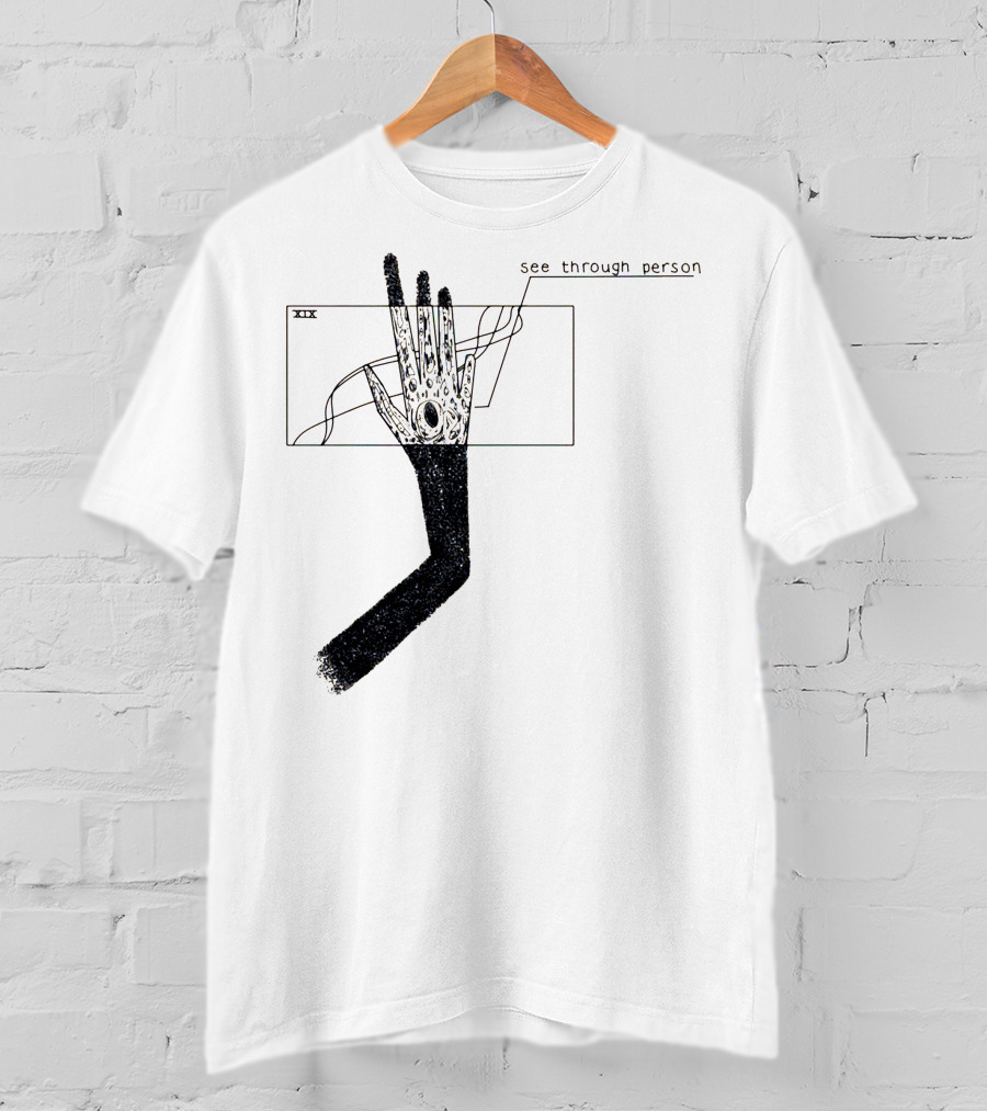 See Through Person Hand Illustration With Void Design And Abstract Lines T-Shirt