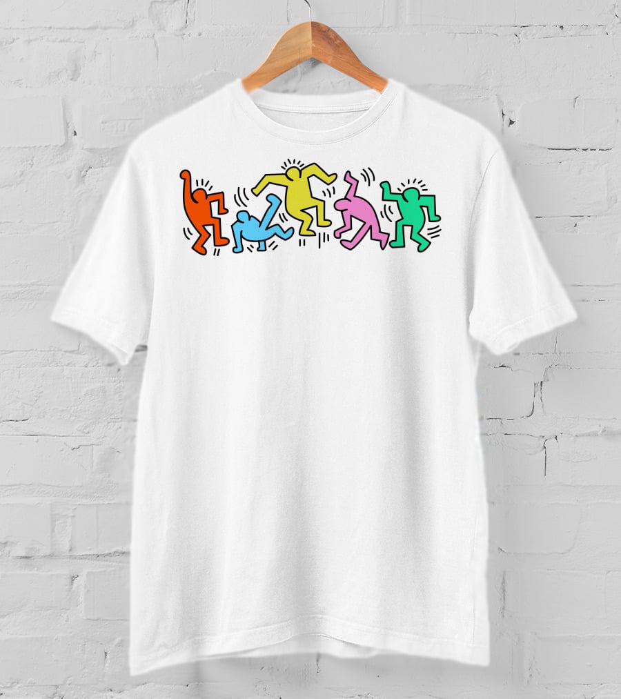 Keith Haring Vibrant Dancing Figures T-Shirt