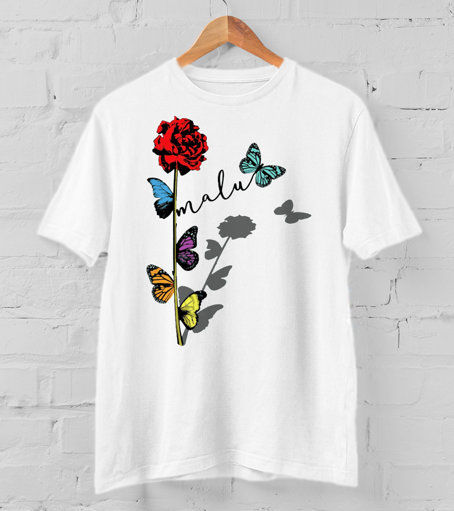 Malu Red Rose Butterflies T-Shirt