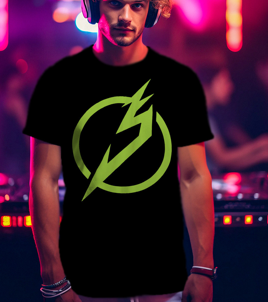 Snails Merch Electric Green Lightning Circle T-Shirt