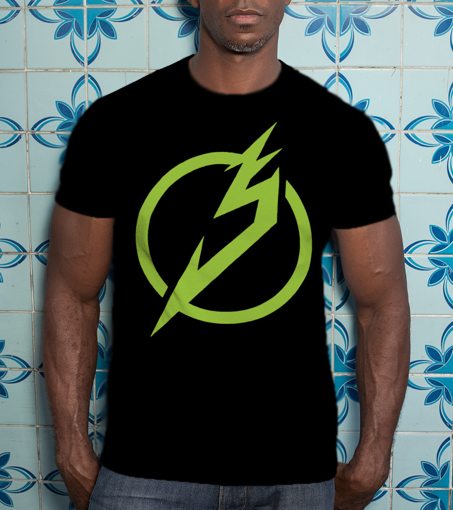 Snails Merch Electric Green Lightning Circle T-Shirt