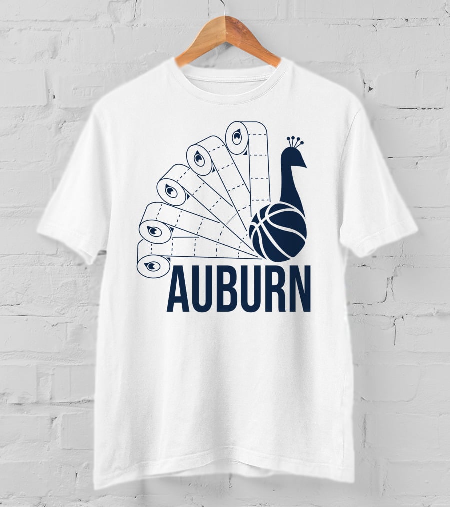 Auburn Peacock Toilet Paper Basketball T-Shirt