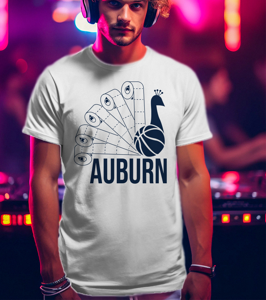 Auburn Peacock Toilet Paper Basketball T-Shirt