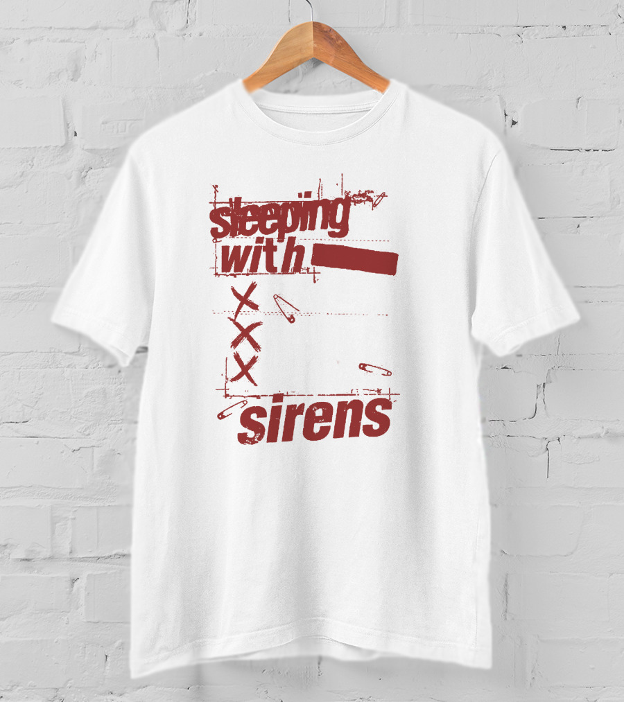 Sleeping With Sirens Merch Xxx Safety Pins Edgy Collage T-Shirt
