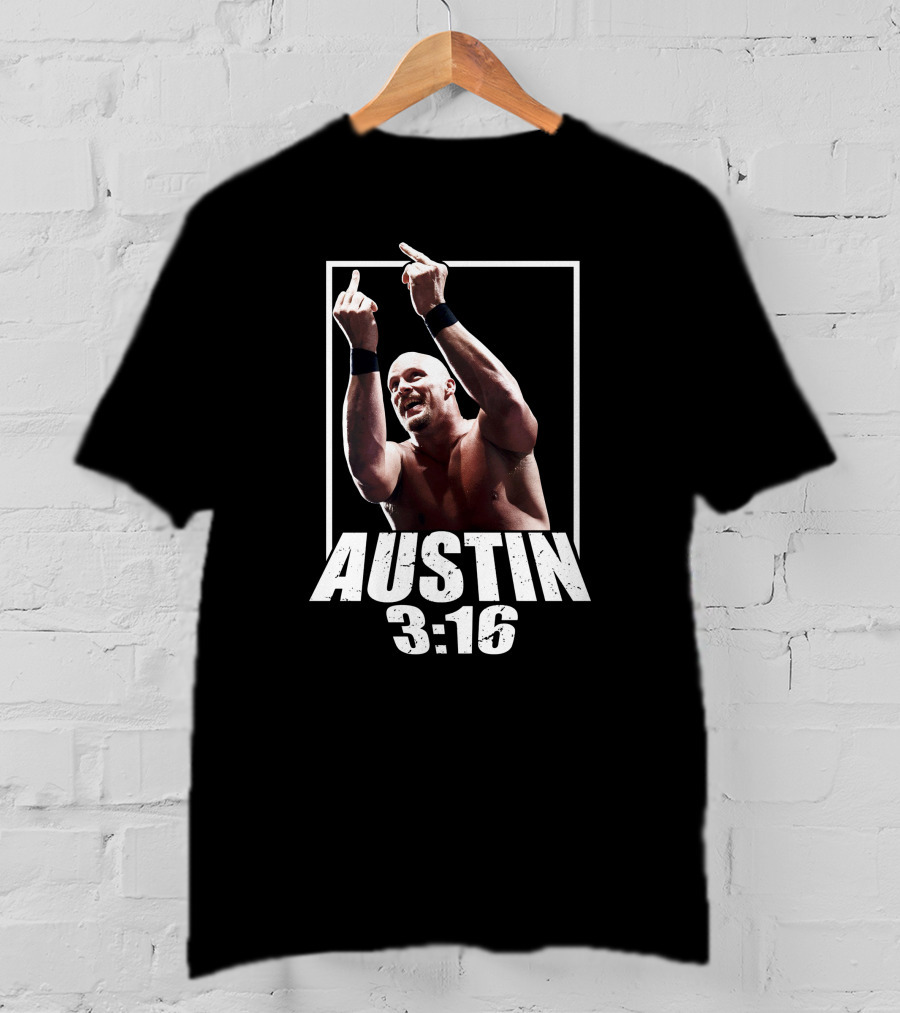 Austin 3:16 Middle Finger Gesture Iconic Wrestling Moment T-Shirt
