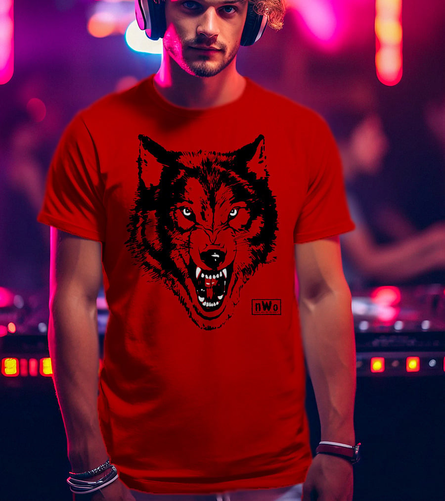 Nwo Wolfpac Red Wolf Head T-Shirt