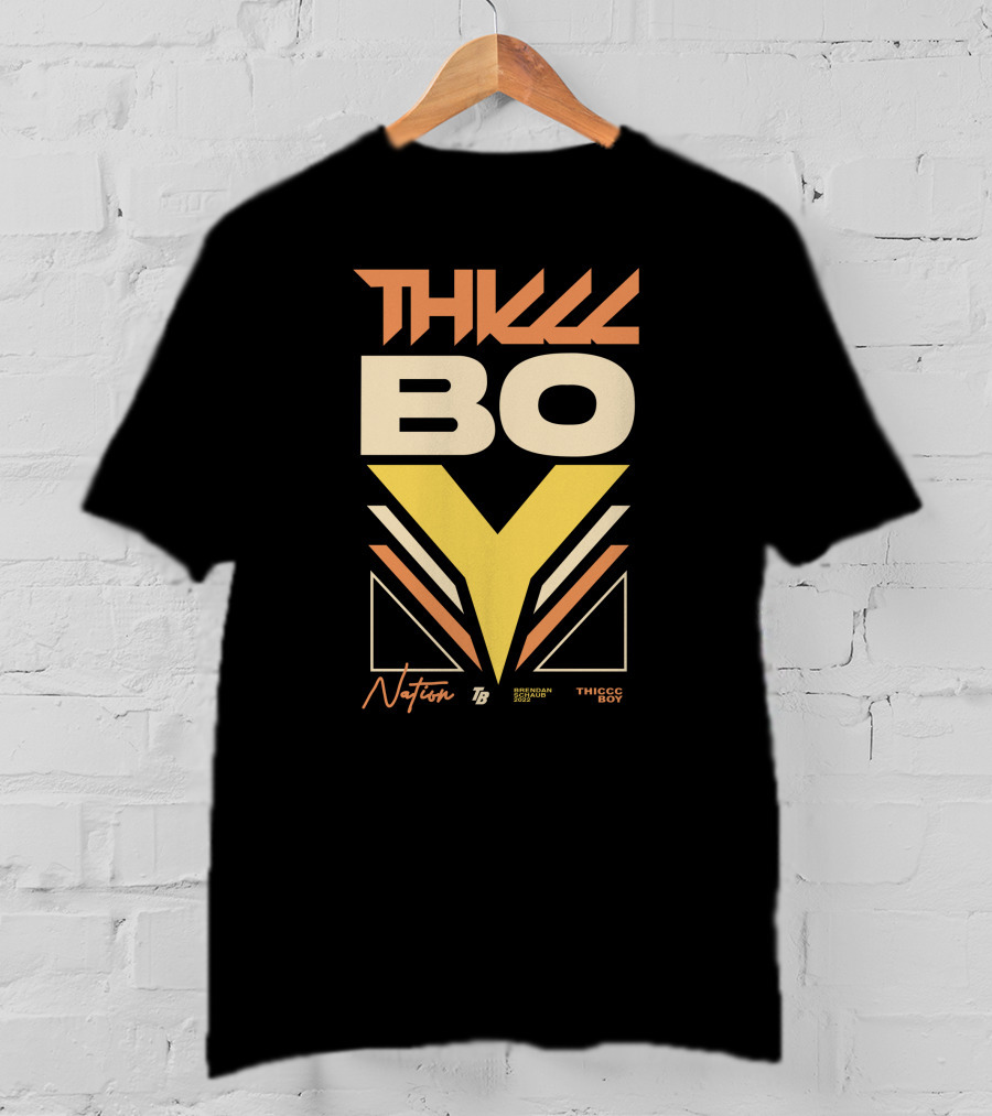 Thicc Boy Nation Thiccc Boy Dash Long Body Black T-Shirt
