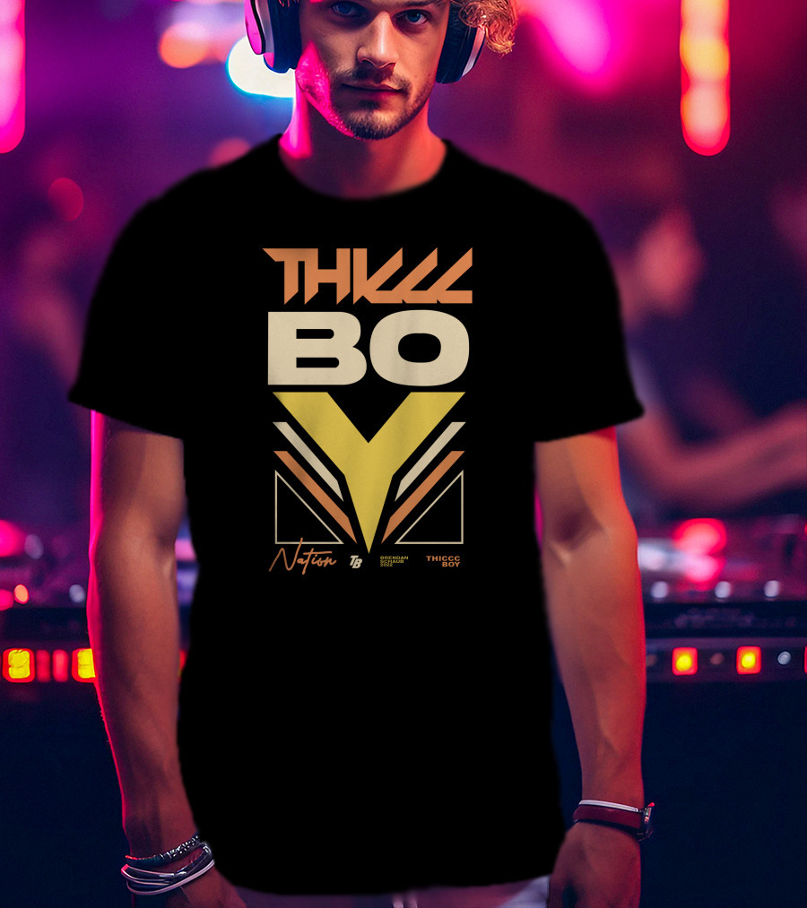 Thicc Boy Nation Thiccc Boy Dash Long Body Black T-Shirt