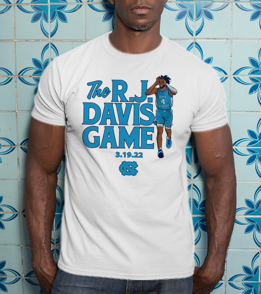 The R.J. Davis Game 3.19.22 UNC Basketball North Carolina T-Shirt