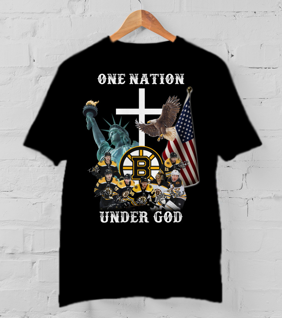 One Nation Under God Boston Hockey Spirit T-Shirt