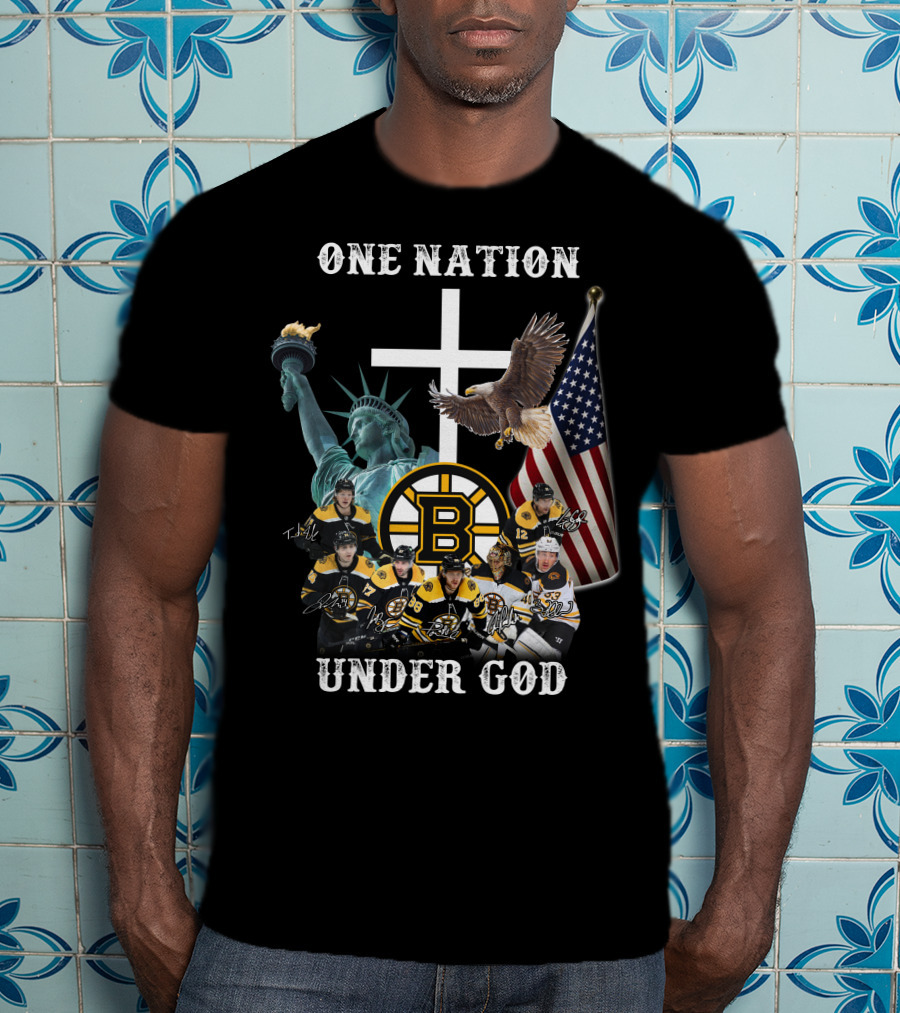 One Nation Under God Boston Hockey Spirit T-Shirt