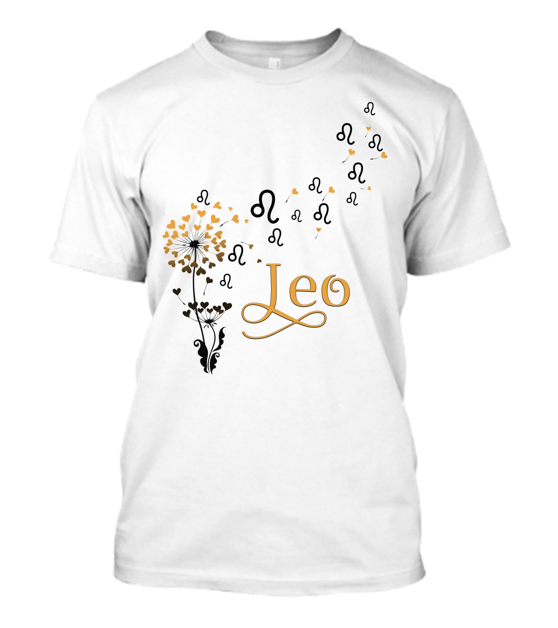 Leo Zodiac Symbol Dandelion Blossoms T-Shirt