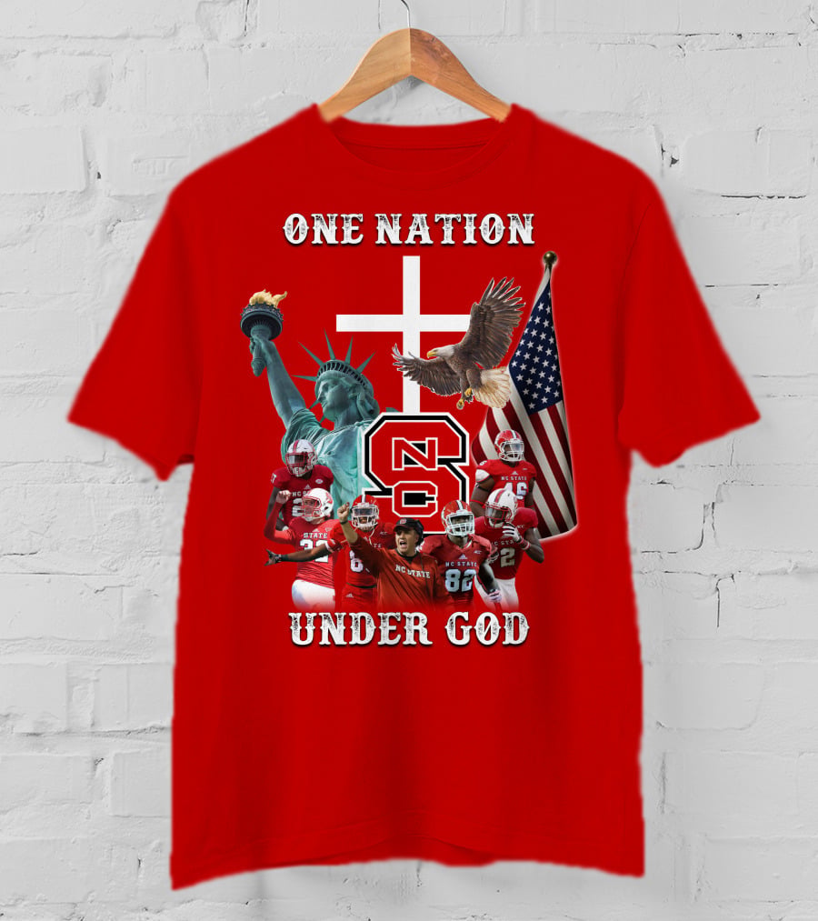 NC State Wolfpack Football One Nation Under God T-Shirt