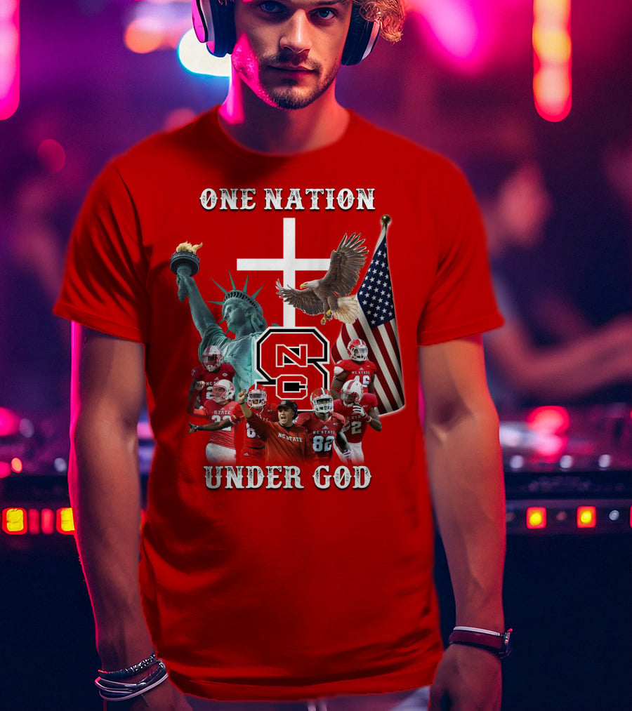 NC State Wolfpack Football One Nation Under God T-Shirt
