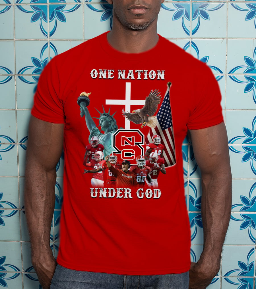 NC State Wolfpack Football One Nation Under God T-Shirt