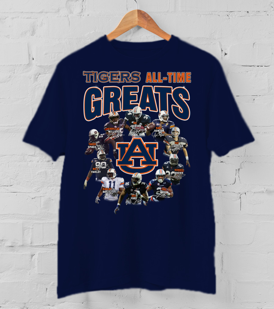 Tigers All-Time Greats Auburn Football Legends T-Shirt