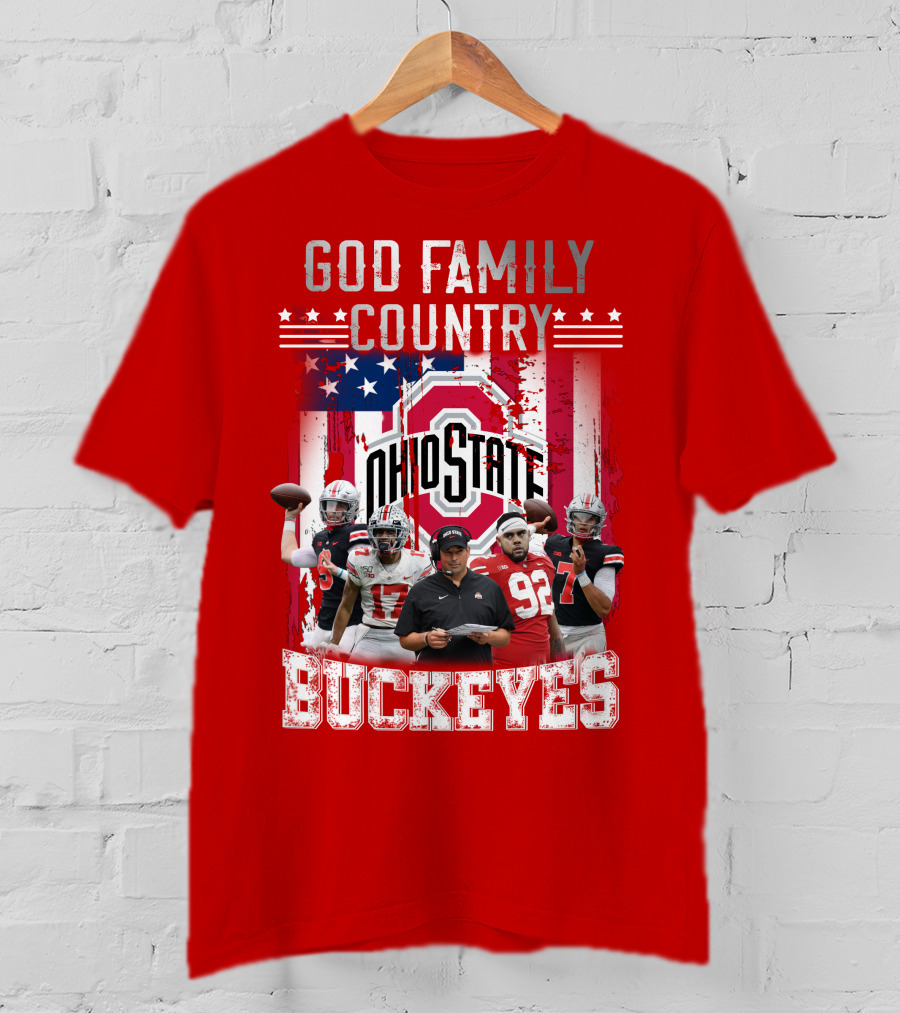 Ohio State God Family Country Buckeyes T-Shirt