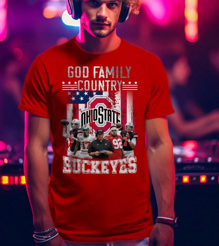 God Family Country Ohio State Buckeyes Football Team Players T-Shirt