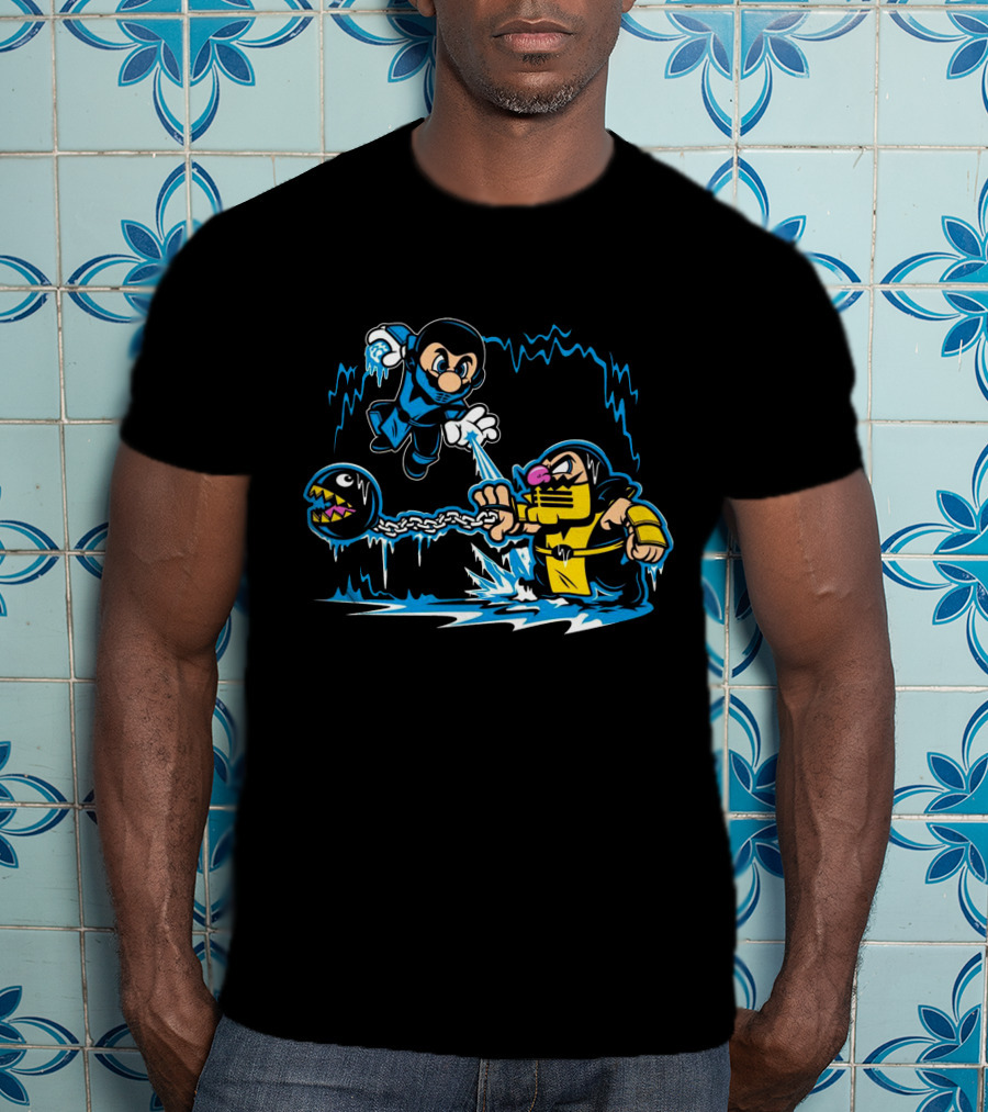 Super Nintendo Subzero Meets Scorpion With Chain Chomp T-Shirt