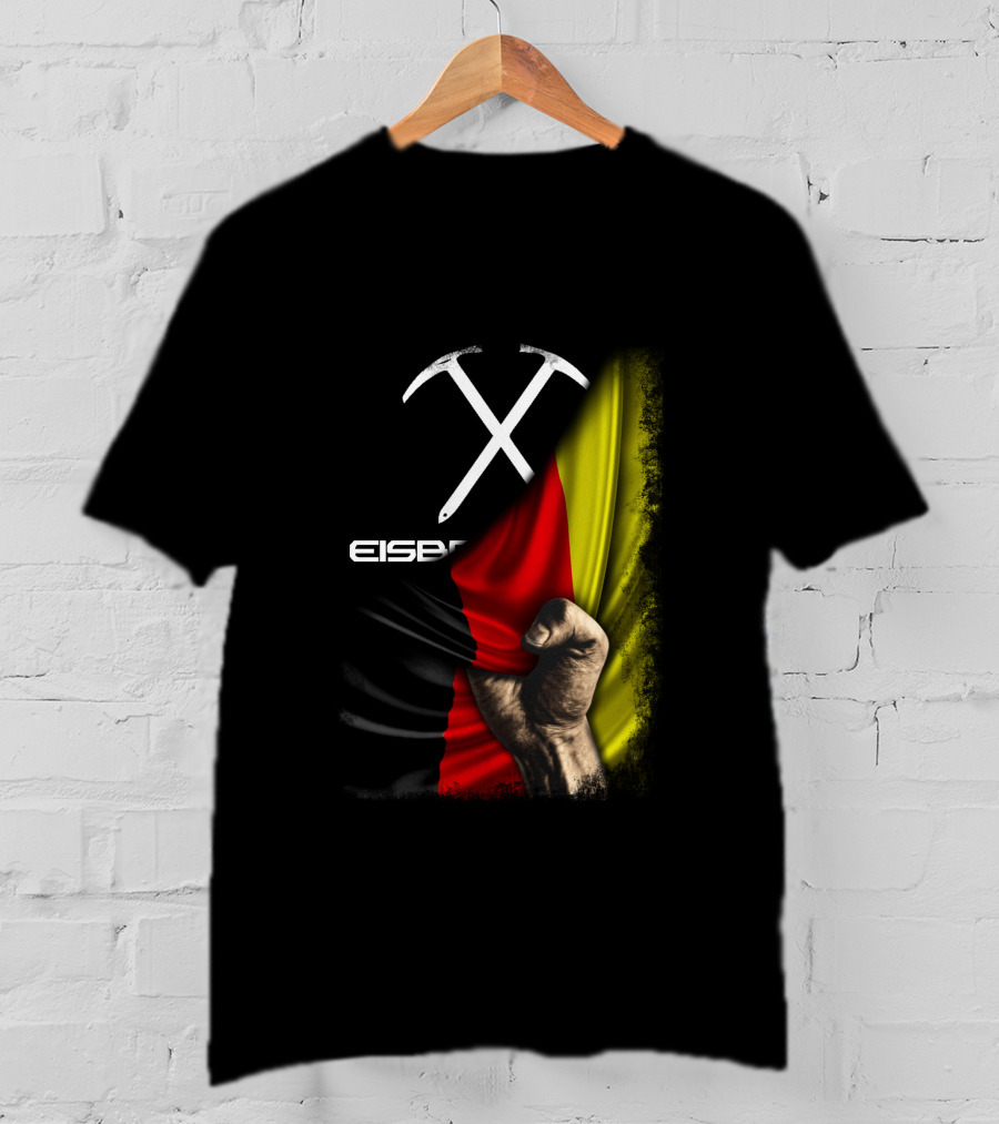 Eisbrecher Flagge Duo Pickaxes German Colors Fist T-Shirt