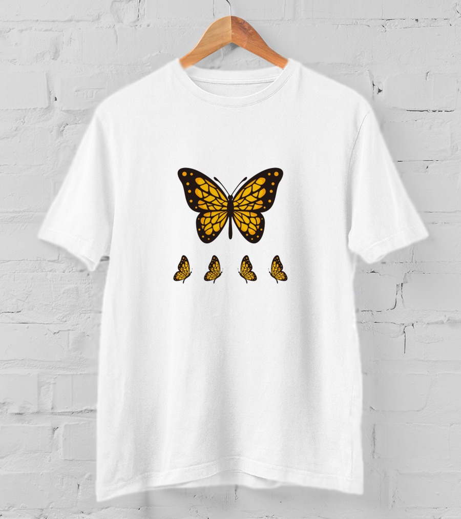 Yellow Butterfly Monarch Design Collection T-Shirt