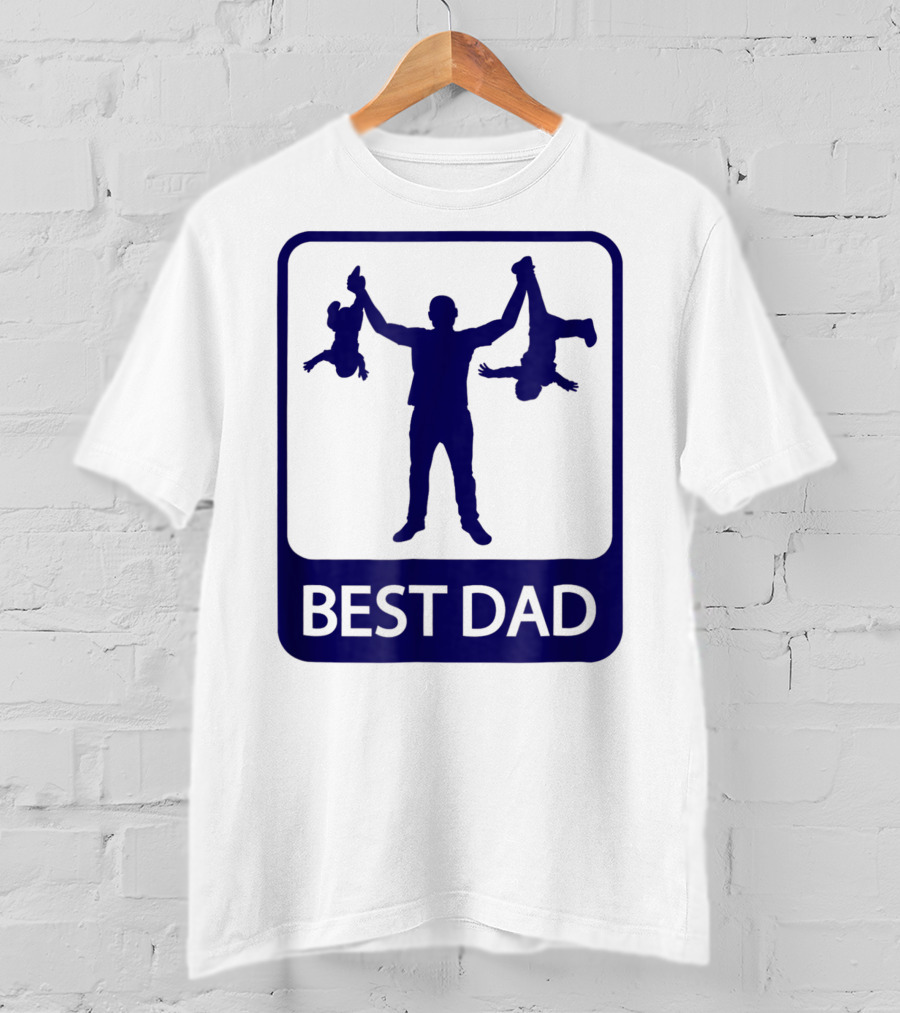 Best Dad Silhouette Holding Kids Playfully T-Shirt