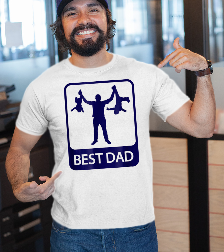 Best Dad Silhouette Holding Kids Playfully T-Shirt